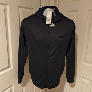 Adidas Train Essentials Navy Camo Full-Zip Hoodie IW7500 Men's Size S AEROREADY
